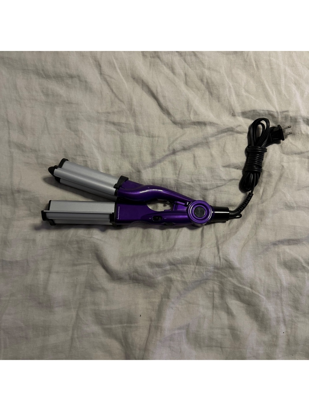 Purple hair crimper iron